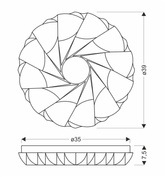 Cake Lampa Sufitowa Plafon 24W Led 39Cm Biały 4000K