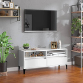 vidaXL Szafka pod TV, wysoki połysk, biała, 100x34,5x44,5 cm model standard