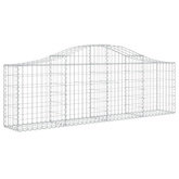Kosze gabionowe, 2 szt, 200x30x60/80 cm, galwanizowane żelazo