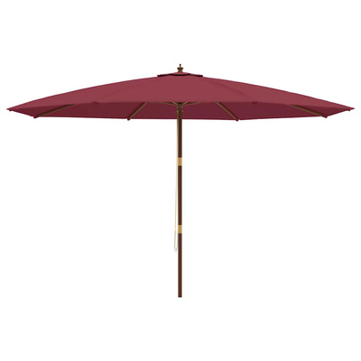 Parasol ogrodowy na drewnianym słupku, bordowy, 400x273 cm