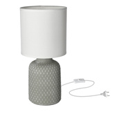 Lampka nocna Iner szara ceramiczna z abażurem Candellux