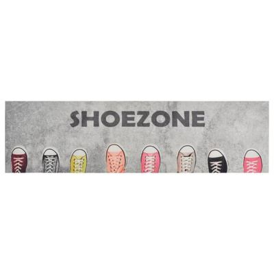 vidaXL Dywanik kuchenny, wzór Shoezone, 45x150 cm, aksamitny