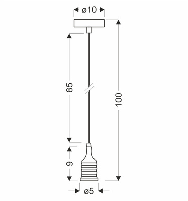 Zawiesie metalowe czarne/patyna lampa E27 31-04895