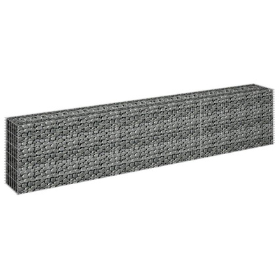 vidaXL Podwyższona donica gabionowa, galwanizowana stal, 270x30x60 cm
