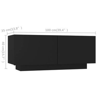 Szafka pod TV z oświetleniem LED, czarna, 180x35x40 cm vidaXL