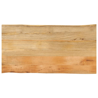 Blat stołu, 110x60x3,8 cm, naturalna krawędź, lite drewno mango