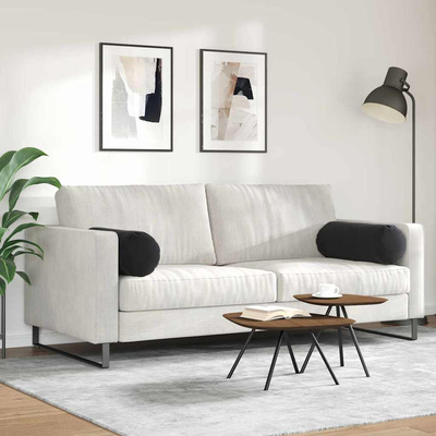 Poduszki Wałkowe 2 pcs Czarny ? 25 x 70 cm Tkanina sztruksowa