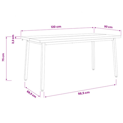 120 x 90 x 75 cm Lite Drewno Akacji Biały Prostokątny