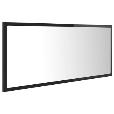 vidaXL Lustro łazienkowe LED, wysoki połysk czarne, 100x8,5x37, akryl
