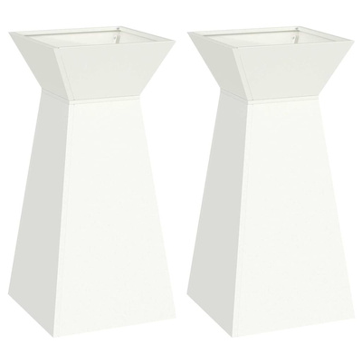 Donica słupowa 2 pcs Biały 35 x 35 x 73 cm