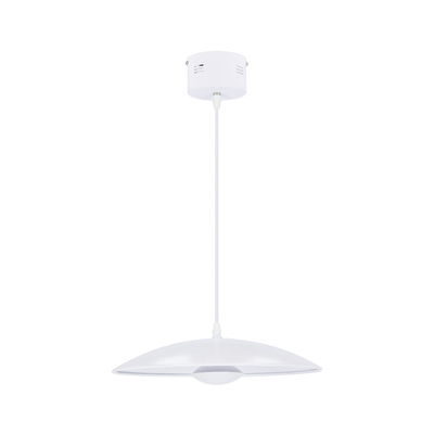Lampa wisząca LUND 34 cm minimalistyczna – biały klosz talerz - skandynawska lampa nad stół LED