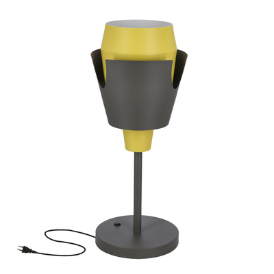 Lampka nocna Falun czarno-żółta metalowa nowoczesna E27