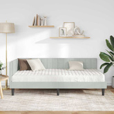 Rama Łóżka Narożnego z Materacem 2 szt. Jasnoszary 90 x 200 cm