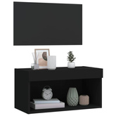 vidaXL Szafka pod TV, z oświetleniem LED, czarna, 60x30x30 cm