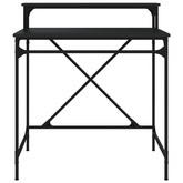 vidaXL Biurko, czarne, 80x50x90 cm, materiał drewnopochodny i żelazo