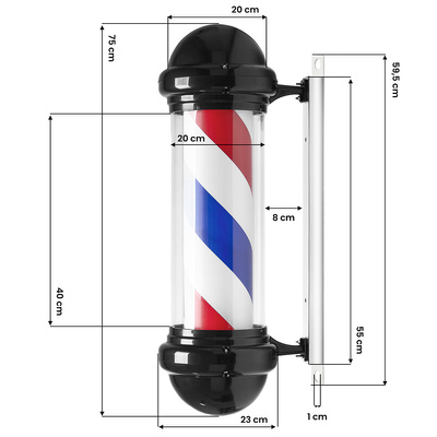Plafon podświetlany pole barber shop BB-02 czarny duży 148196
