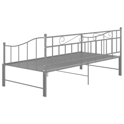 z wysuwaną ramą łóżka, szara, metalowa, 90x200 cm Sofa
