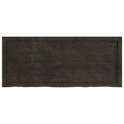 Półka, ciemnobrązowa, 120x50x(2-6) cm, wykończone drewno dębowe