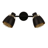 Aleksandria lampa sufitowa listwa 2x40w klosz czarny+złoty