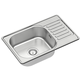 EDDIE 111 SteelQ zlewozmywak len z syfonem 1-komorowy z/o