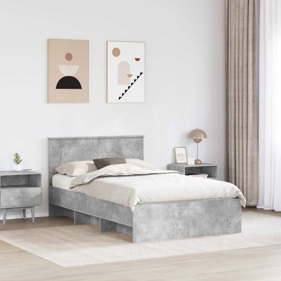 Ramka łóżka Betonowy szary 120 x 190 cm Drewno inżynieryjne