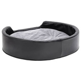 vidaXL Legowisko dla psa, czarno-szare, 79x70x19 cm, plusz i ekoskóra