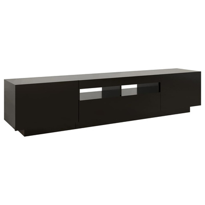Szafka pod TV z oświetleniem LED, czarna, 180x35x40 cm vidaXL