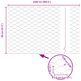 Ogrodzenie heksagonalne 0,8 x 25 m PVC Szary