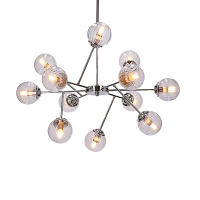 Lampa wisząca sufitowa chrom szklane klosze 12x40W Best Candellux 30-64806