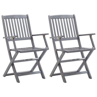 vidaXL Składane krzesła ogrodowe, 2 szt., lite drewno akacjowe wariant 4