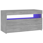 vidaXL Szafka pod TV z oświetleniem LED, szary dąb sonoma, 75x35x40 cm
