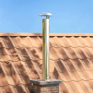 Przedłużenie kominka Srebrny 25 x 25 x 132 cm stal nierdzewna