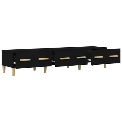 vidaXL Szafka pod TV, czarna, 150x34,5x30 cm, materiał drewnopochodny