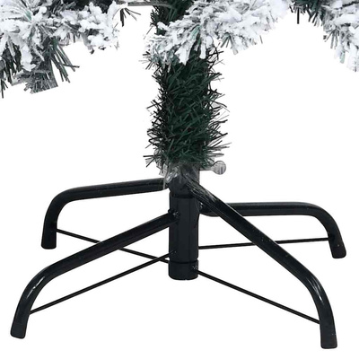 Sztuczna choinka z podstawą Biały 150 cm PVC i Stal i Plastik
