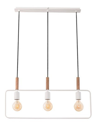 Lampa wisząca biała regulowana wysokość 3x60W E27 Frame 33-73532