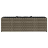 Donica ogrodowa z 3 wkładami, szara, 105x30x32 cm, rattan PE