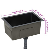 Ręcznie robiony zlewozmywak, czarny, stal nierdzewna