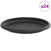 Okrągły Talerzyk Kwiatowy 24 pcs Czarny ? 17,5 x 2 cm