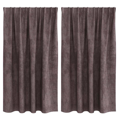 Zasłony z weluru z zasłonami 2 pcs Brązowy 140 x 140 cm Aksamit