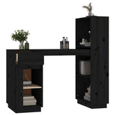 vidaXL Biurko, czarne, 110x53x117 cm, lite drewno sosnowe