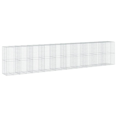 Kosz gabionowy z pokrywą, 1000x100x200 cm, galwanizowane żelazo