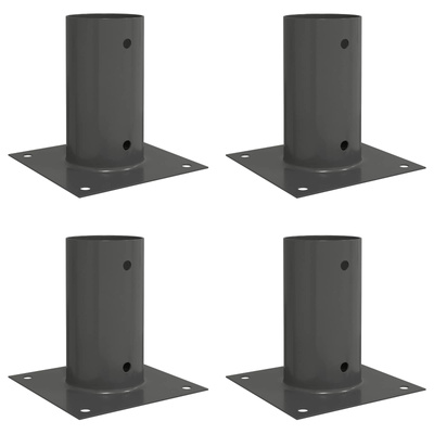 Okrągły kotwicy gruntowej 4 pcs antracytowy 15 x 15 x 15 cm
