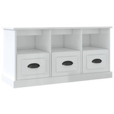 vidaXL Szafka pod TV, wysoki połysk, biała, 100x35x50 cm