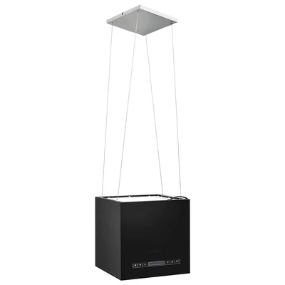 Wiszący okap nad wyspę, dotykowy LCD, 37 cm, stal