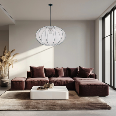 Lampa wisząca z abażurem Mellow siateczkowy biały 60 cm do salonu