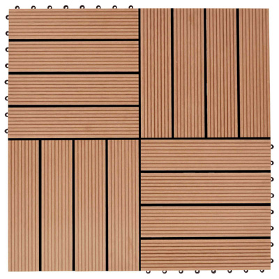 Płytka Tarasowa 11 pcs Drewno tekowe 30 x 30 cm
