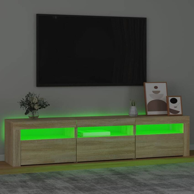 vidaXL Szafka pod TV z oświetleniem LED, dąb sonoma, 180x35x40 cm