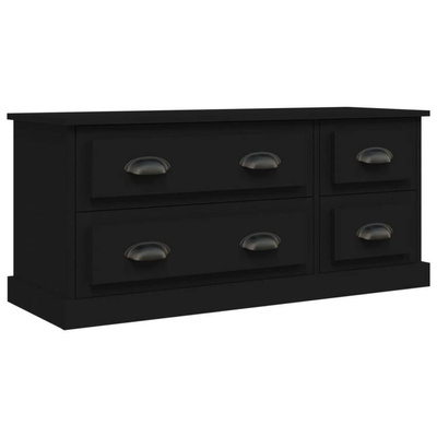 vidaXL Szafka pod TV, czarna, 100x35,5x45 cm, materiał drewnopochodny
