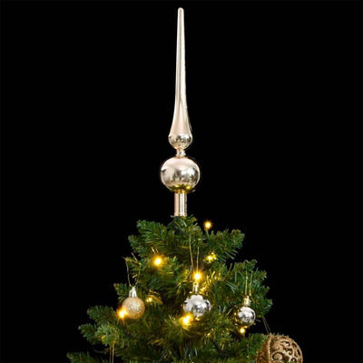 vidaXL Sztuczna choinka na zawiasach, 150 lampek LED i bombki, 150 cm wariant 5