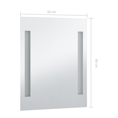 vidaXL Ścienne lustro łazienkowe z LED, 50 x 60 cm